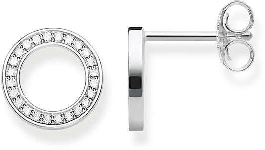 Ohrstecker Kreise mit Steinchenn - 925 Sterlingsilber