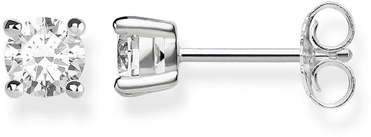 Ohrstecker mit weißem Stein - 925 Sterlingsilber