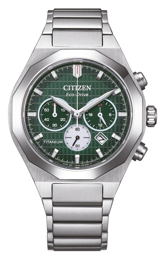 Citizen Sport CA4691-59X Uhr • Eco-Drive Solar • Grünes Ziffernblatt