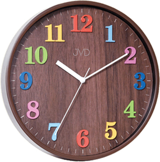 JVD Wanduhr 29,5 cm Ø Kunststoff • Leises Quarzwerk • Farbenfrohes Design