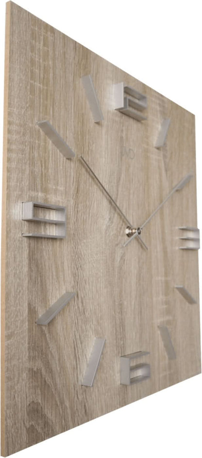 JVD Wanduhr 40x40 cm Holz • Modernes Design • Quarz Uhrwerk
