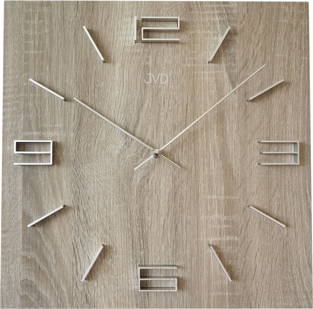 JVD Wanduhr 40x40 cm Holz • Modernes Design • Quarz Uhrwerk