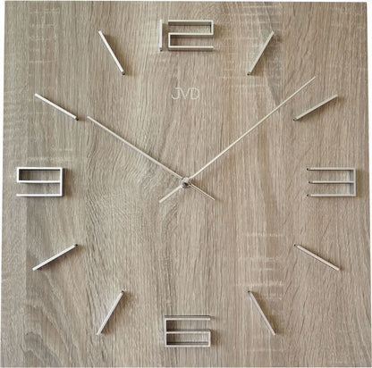 JVD Wanduhr 40x40 cm Holz • Modernes Design • Quarz Uhrwerk