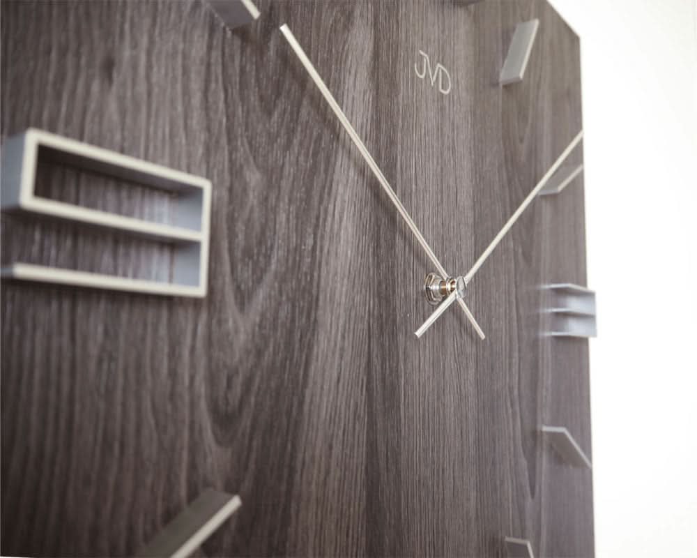 JVD Wanduhr 40x40 cm Holz • Modernes Design • Quarzwerk