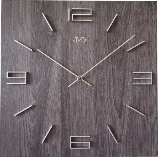 JVD Wanduhr 40x40 cm Holz • Modernes Design • Quarzwerk