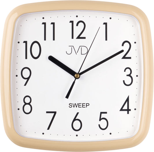 JVD Wanduhr 25x25x3,2 cm Kunststoff • Modernes Design • Geräuschloses Quarzwerk