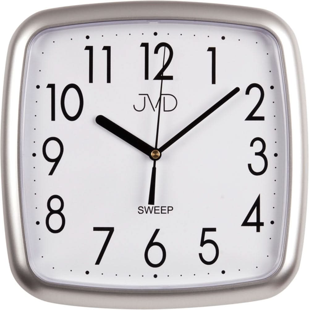 JVD Wanduhr 25x25x3,2 cm Kunststoff • Geräuschloses Quarzwerk • Modernes Design