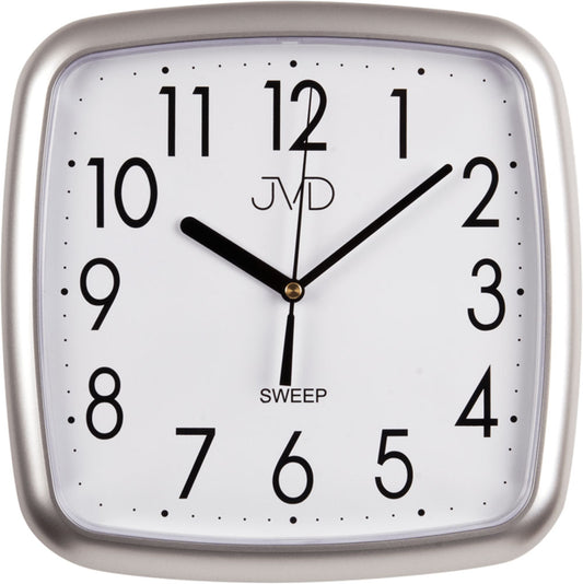 JVD Wanduhr 25x25x3,2 cm Kunststoff • Geräuschloses Quarzwerk • Modernes Design