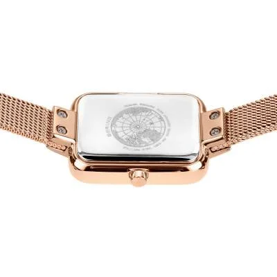 Bering Petite Square 14520-368 Women's Watch • Scratch-resistant Sapphire Glass • Milanese Strap