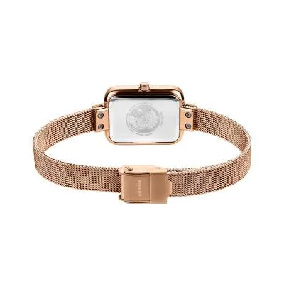 Bering Petite Square 14520-368 Women's Watch • Scratch-resistant Sapphire Glass • Milanese Strap