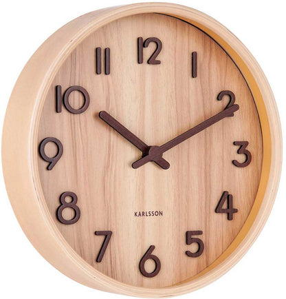 Karlsson Wanduhr 40 cm Ø Holz • Geräuschloses Quarzwerk • Zeitloses Design