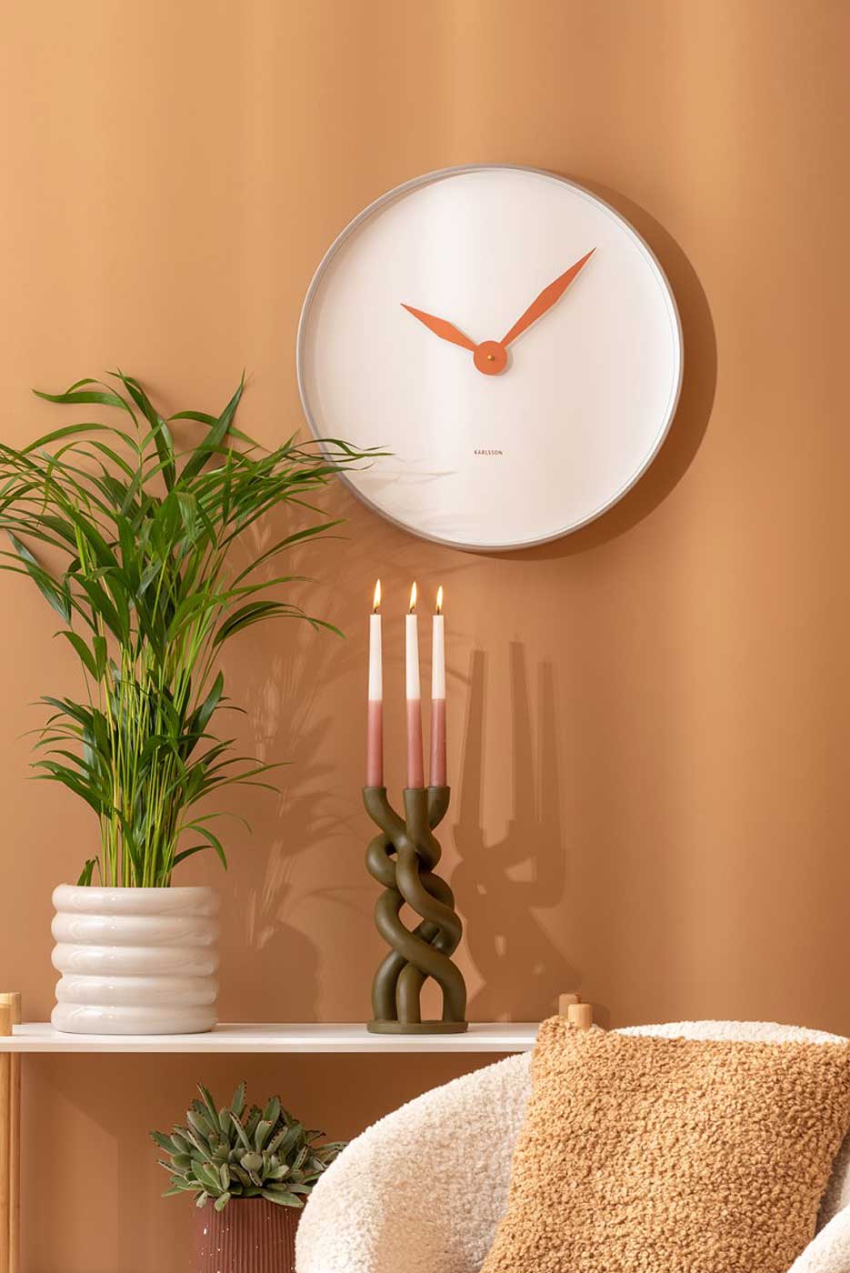 Karlsson Wanduhr 50 cm Ø Eisen • Minimalistisches Design • Präzises Quarzwerk