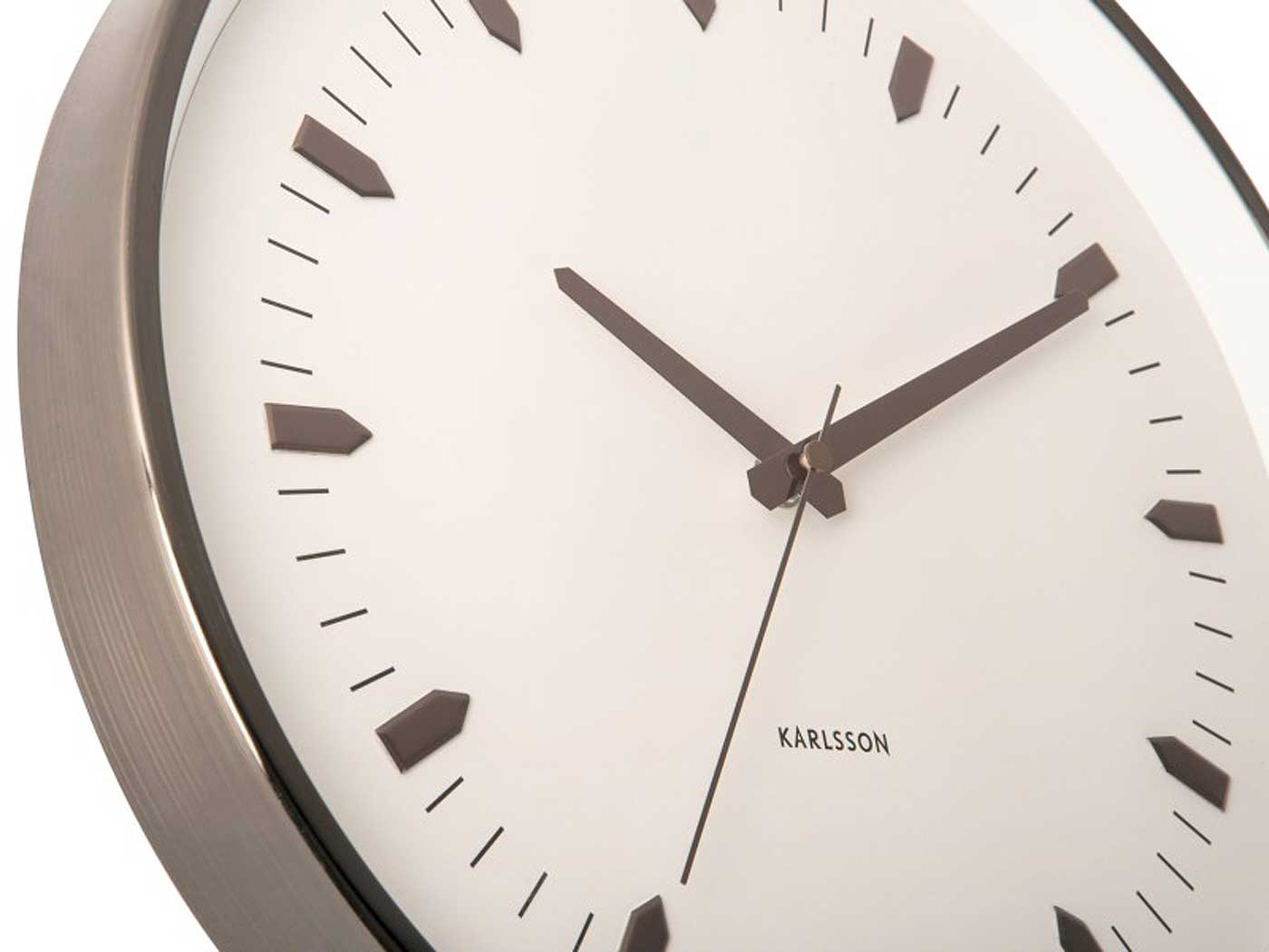 Karlsson Wanduhr 35x35x5,5 cm Metall • Modernes Design • Roségoldene Akzente