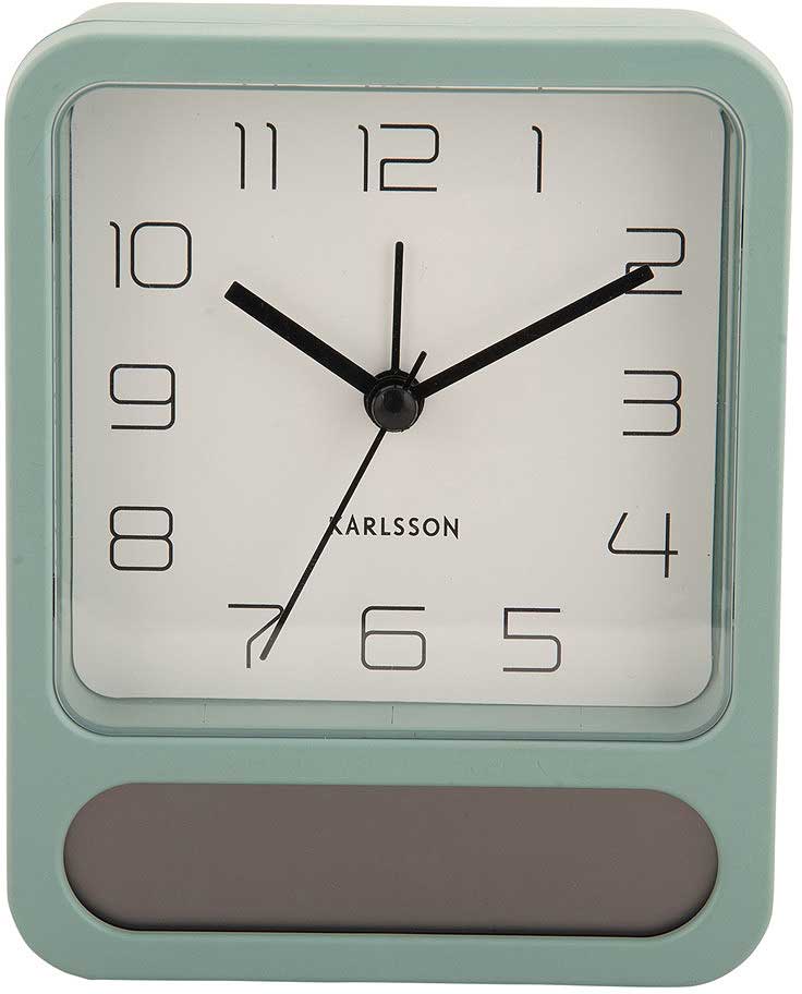 Karlsson Angular Wecker 12.8x26x5.4 cm Kunststoff • Analoge & Digitale Zeitanzeige • Temperatur- & Luftfeuchtigkeitsanzeige