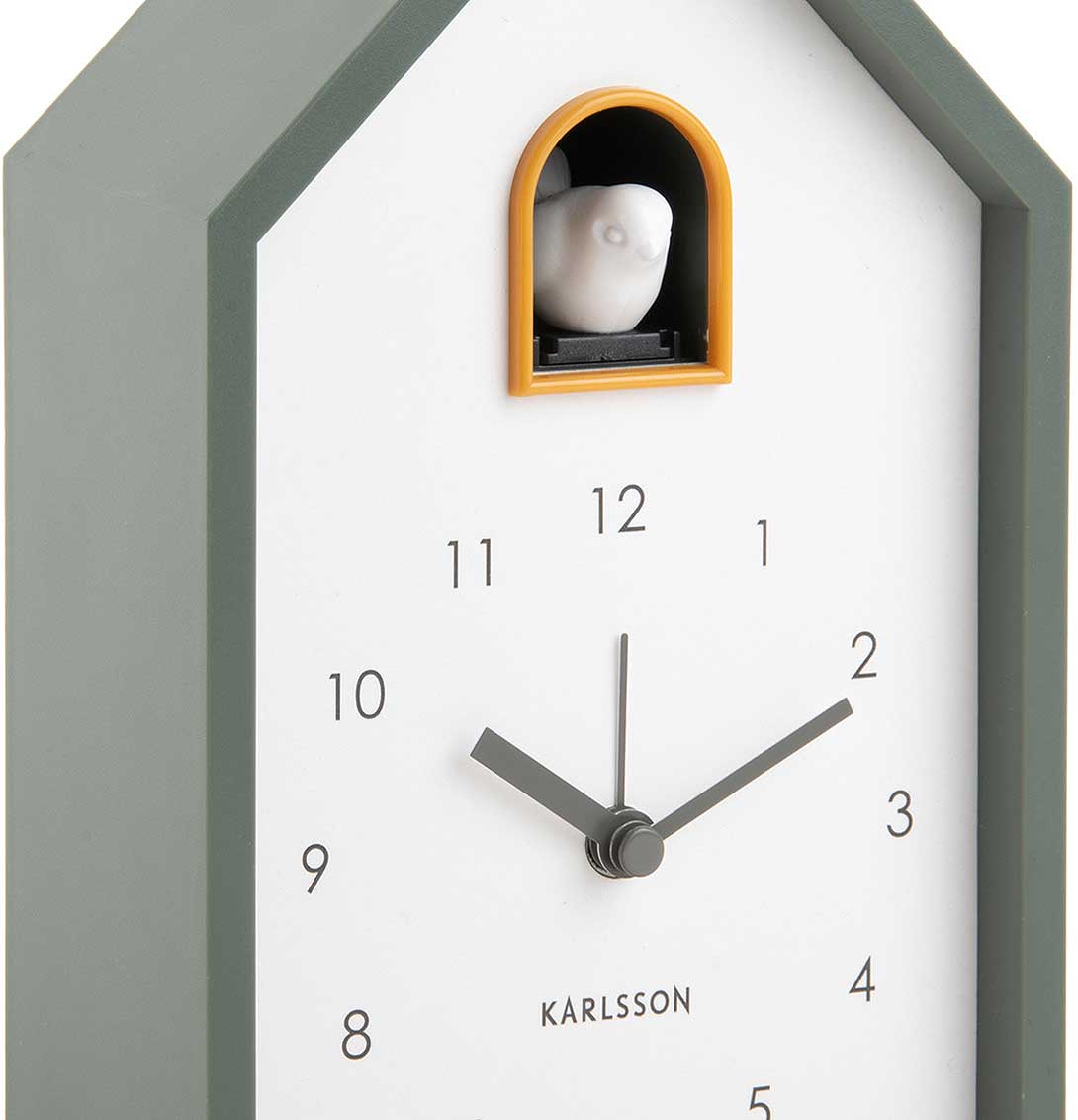 Karlsson Modern Cuckoo Wecker 20x12x6 cm Kunststoff • Quarz-Uhrwerk • Kuckucksruf