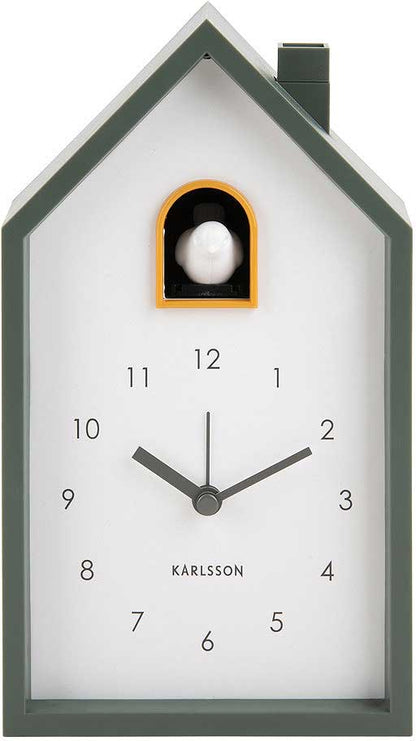 Karlsson Modern Cuckoo Wecker 20x12x6 cm Kunststoff • Quarz-Uhrwerk • Kuckucksruf