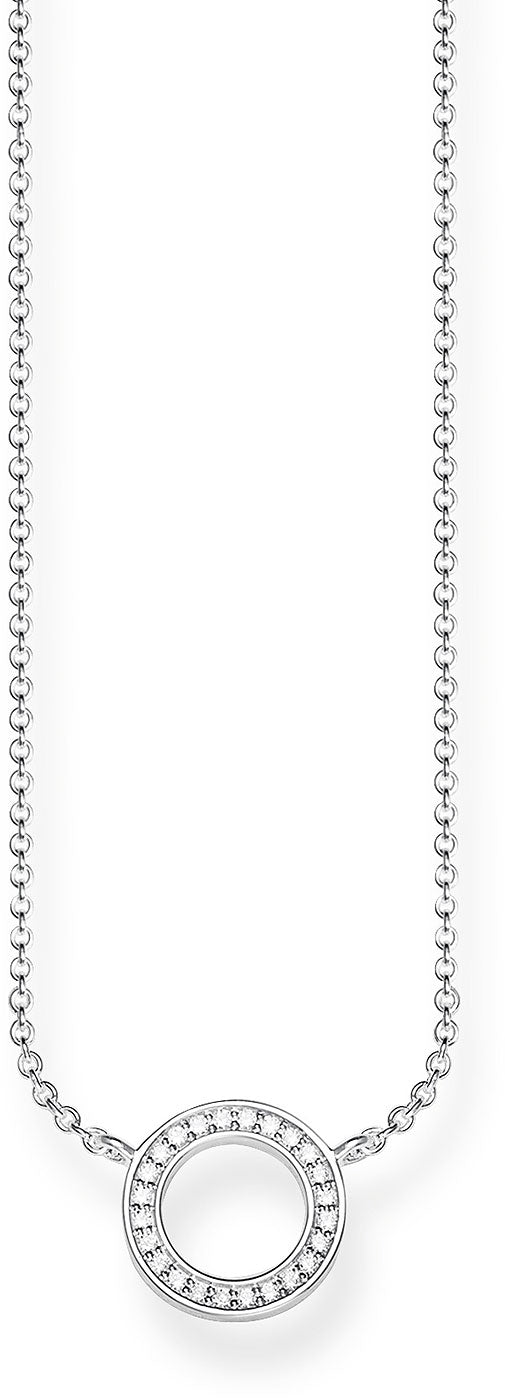 Halskette Kreis mit Steinchen - 925 Sterlingsilber