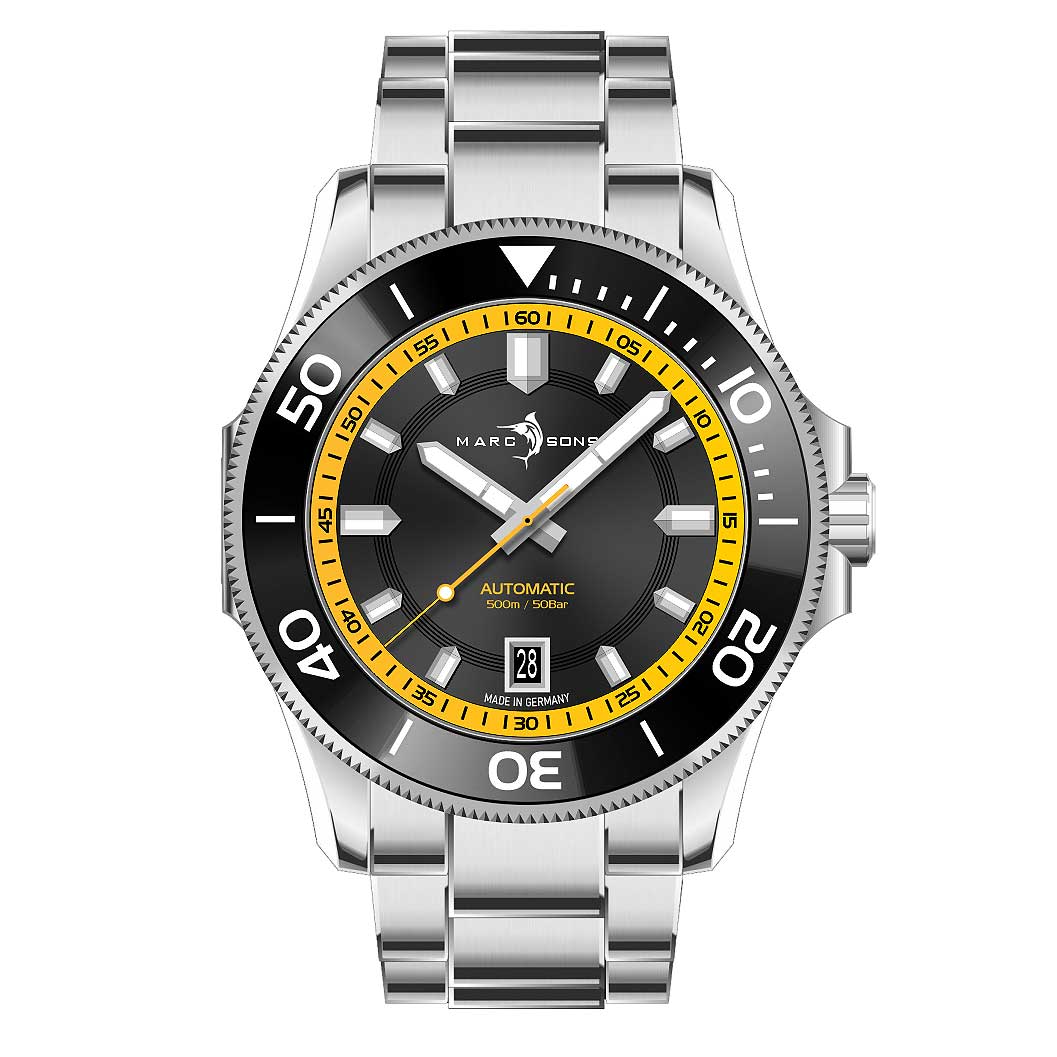 Marc & Sons SPORT PROFESSIONAL MSD-050-06-S Men's Watch • Automatic • Sapphire Crystal