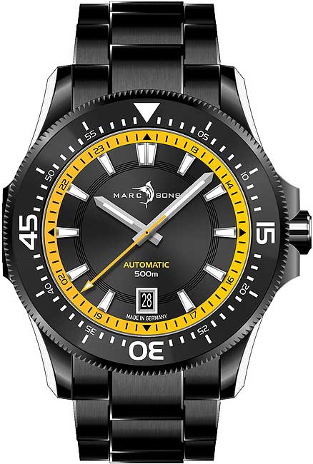 Military Diver Black DLC - Marc and Sons Modell: MSD-051-13