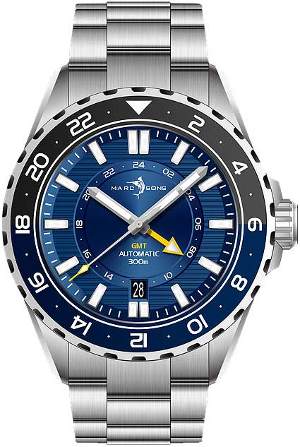 Marc & Sons GMT II MSG-008-05 Men's Watch • Automatic • Sapphire Crystal