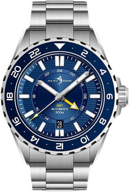 Marc & Sons GMT II MSG-008-06 Men's Watch • Automatic • Sapphire Crystal