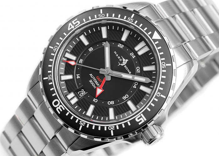 Marc & Sons GMT II - D MSG-008-09 Men's Watch • Automatic Movement • Sapphire Crystal