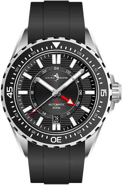Marc & Sons GMT II - D MSG-008-09 Men's Watch • Automatic Movement • Sapphire Crystal