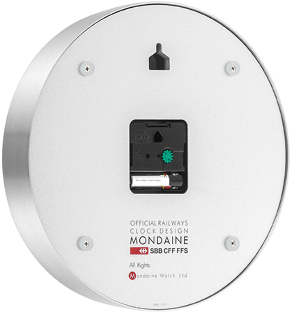 Mondaine Wanduhr 25 cm Ø Aluminium • WLAN-Konnektivität • Stop2go Funktion