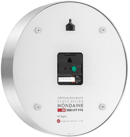 Mondaine Wanduhr 25 cm Ø Aluminium • WLAN-Konnektivität • Stop2go Funktion