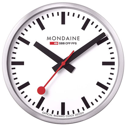 Mondaine Wanduhr 25 cm Ø Aluminium • WLAN-Konnektivität • Stop2go Funktion