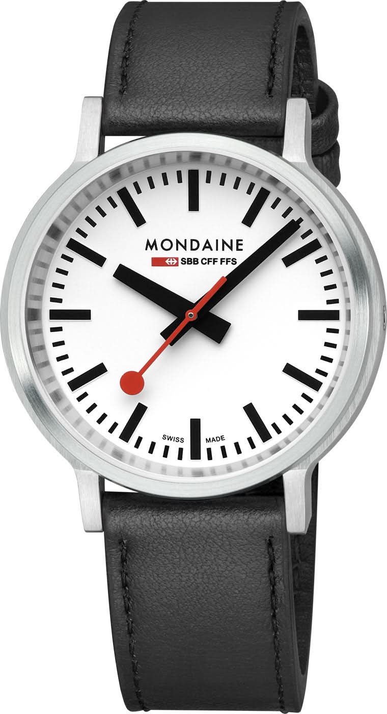 Mondaine stop2go MST.4101B.SJ.2SE Watch • Swiss Railway Clock Design • Sapphire Glass