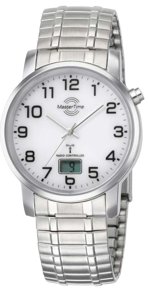 Master Time Basic MTGA-10306-12M Herren Uhr • Funkwerk • Edelstahlarmband
