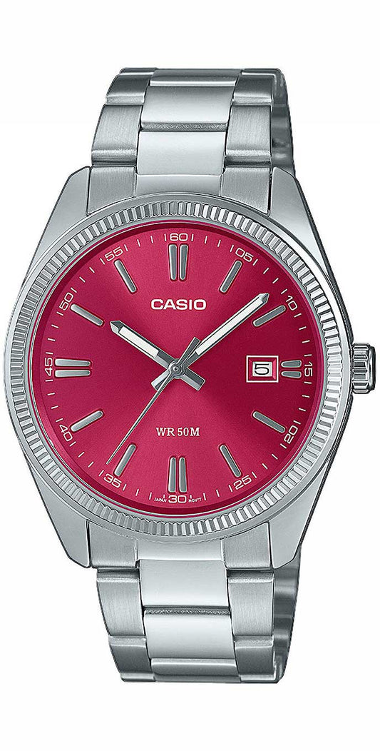 Casio Timeless Collection MTP-1302PD-4AVEF Herrenuhr • Rosa Zifferblatt • Edelstahl