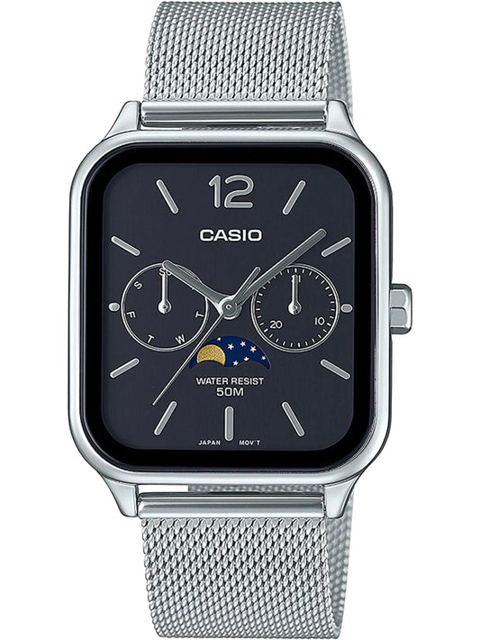 Casio Collection MTP-M305M-1AVER Uhr • Mondphasenanzeige • Mesh-Armband