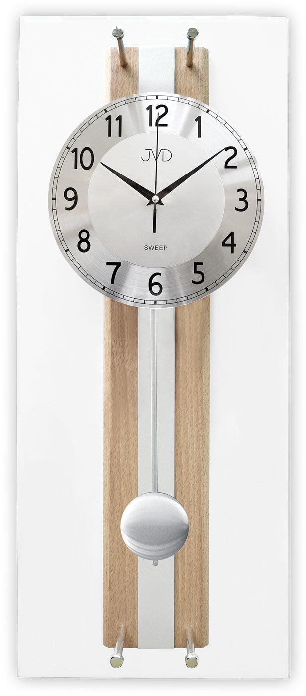 JVD Wanduhr 68x28 cm Holz • Geräuschloses Quarzwerk • Modernes Design