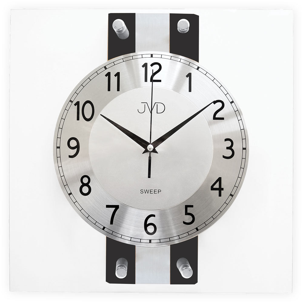JVD Wanduhr 32x32 cm Holz • Leises Quarzwerk • Modernes Design