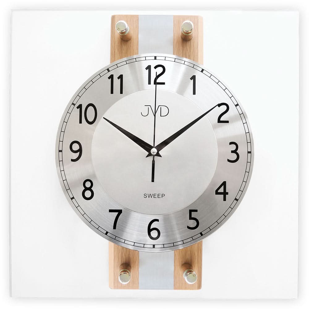 JVD Wanduhr 32x32 cm Holz • Geräuscharmes Quarzwerk • Zeitloses Design