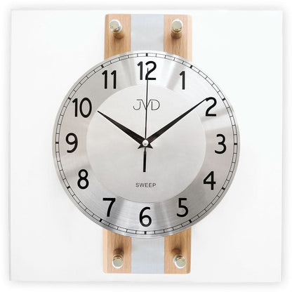 JVD Wanduhr 32x32 cm Holz • Geräuscharmes Quarzwerk • Zeitloses Design