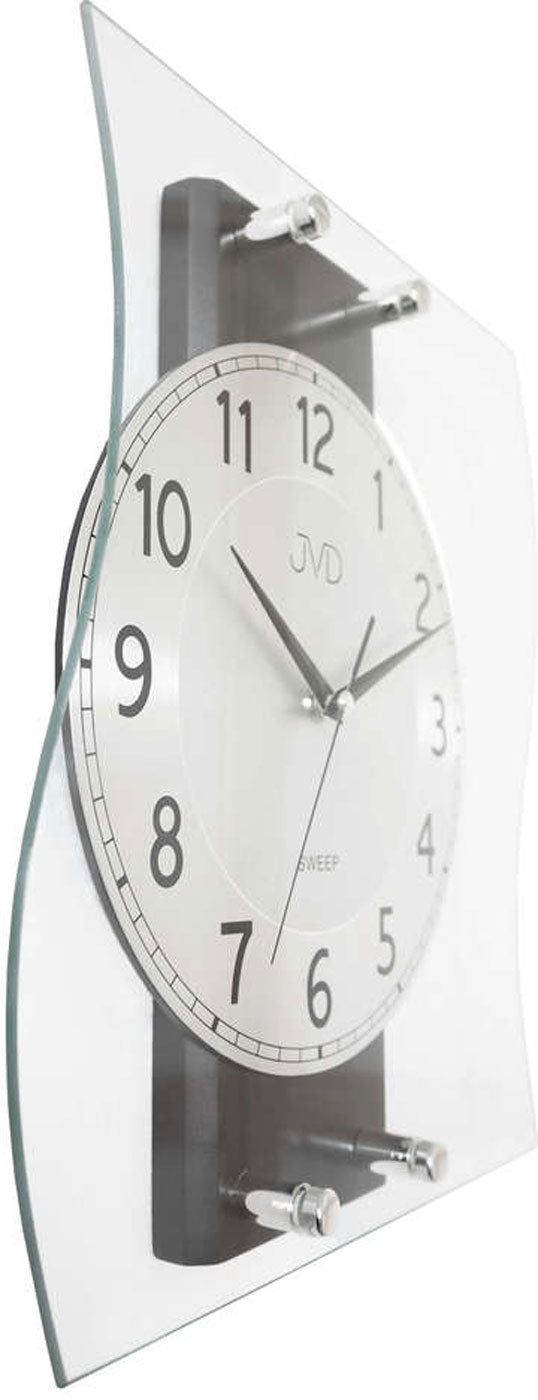 JVD Wanduhr 32x28 cm Holz • Geräuschloses Quarzwerk • Modernes Design