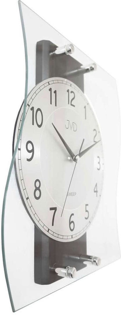 JVD Wanduhr 32x28 cm Holz • Geräuschloses Quarzwerk • Modernes Design