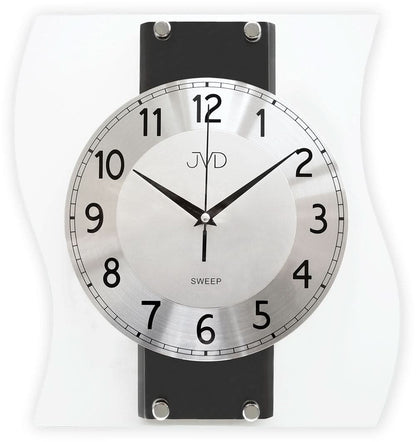 JVD Wanduhr 32x28 cm Holz • Geräuschloses Quarzwerk • Modernes Design