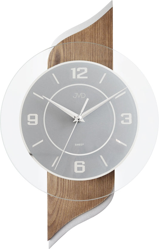 JVD Wanduhr 46x46x6,5 cm Holz • Geräuschlos • Quarzwerk