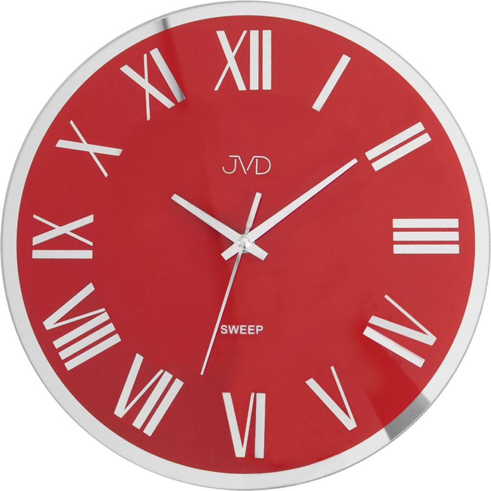 JVD Wanduhr 30 cm Ø Metall • Leises Quarzwerk • Römisches Zifferblatt
