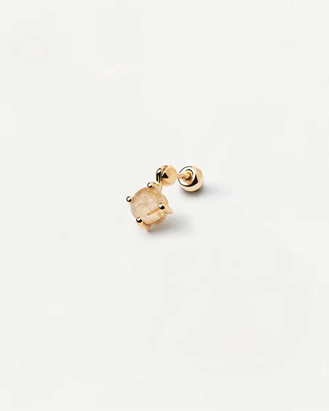 Kimi Einzel Ohrring mit Edelstein Anhänger - 18K Goldplattierung