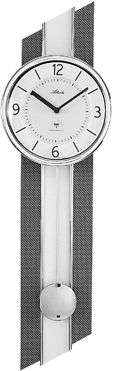Atlanta Wall Clock 69x20 cm Metal • Radio-Controlled Movement • With Pendulum