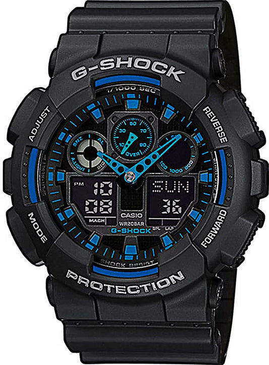 Casio G-SHOCK GA-100-1A2ER Herren Uhr • Stoßfest • 20 Bar wasserdicht