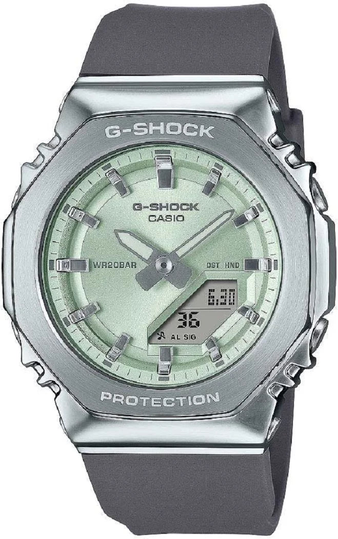 Casio G-Shock GM-S2110-3AER Damenuhr • Metal-Design • Grün