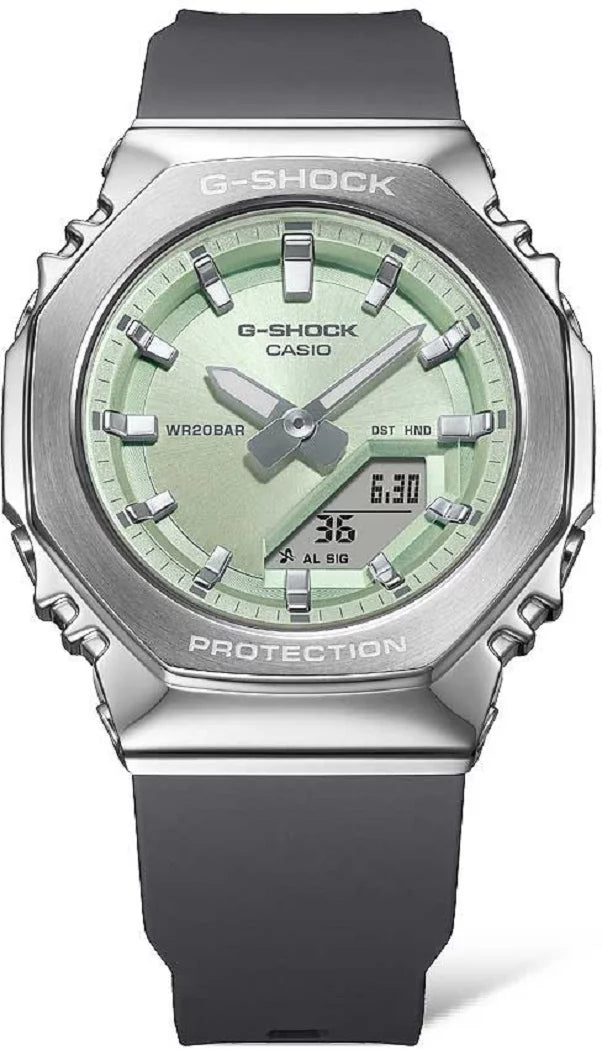 Casio G-Shock GM-S2110-3AER Damenuhr • Metal-Design • Grün