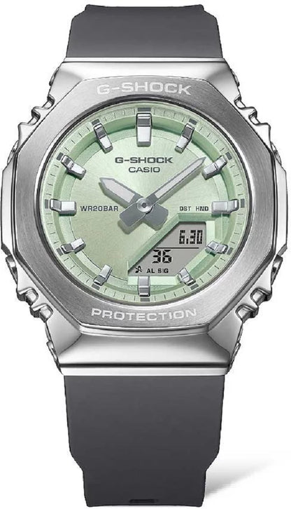 Casio G-Shock GM-S2110-3AER Damenuhr • Metal-Design • Grün