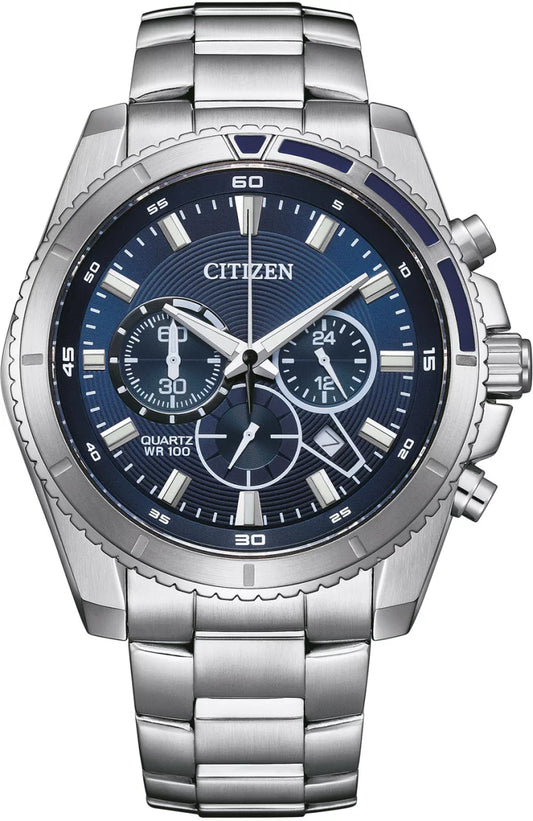 Citizen AN8201-57L Herren Uhr • Präzises Quarzwerk • Chronographenfunktion